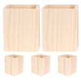thumbnail image 2 of GOOHOCHY 5 portalápices de madera: portalápices de madera sin terminar, porta lápices en blanco para escritorio, organizador de pinceles DIY para suministros de oficina y pinceles de maquillaje, 10 x, 2 of 8