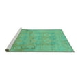 thumbnail image 2 of Ahgly Company Machine Washable Indoor Rectangle Abstract Turquoise Blue Modern Area Rugs, 5' x 8', 2 of 4