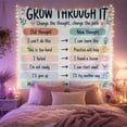 thumbnail image 2 of Grow Through It Chart with Thought Arrows, Inspirational Minimalist Style for Teachers, Classroom Decor, Back to School Gift, Tapestry Wall Hanging for Bedroom and Classroom, 2 of 7