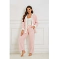 thumbnail image 4 of U2SKIIN Women's Plush Fleece Pajama Set,Soft Cozy Pajama for Women Warm Sleepwear Lounge PJS（Pink+White, S）, 4 of 5