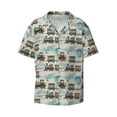 thumbnail image 2 of Lafuoo Transport Train Pattern Men's Cuban Collar Short Sleeve Shirt, Button-Down Resort Beach Pocket Shirt-Medium, 2 of 7