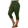 thumbnail image 3 of Feimerou Capri Pants for Women Casual Summer Plus Size Capri Leggings Soft Stretch Comfy Cute High Waisted Tummy Control Capris, 3 of 9