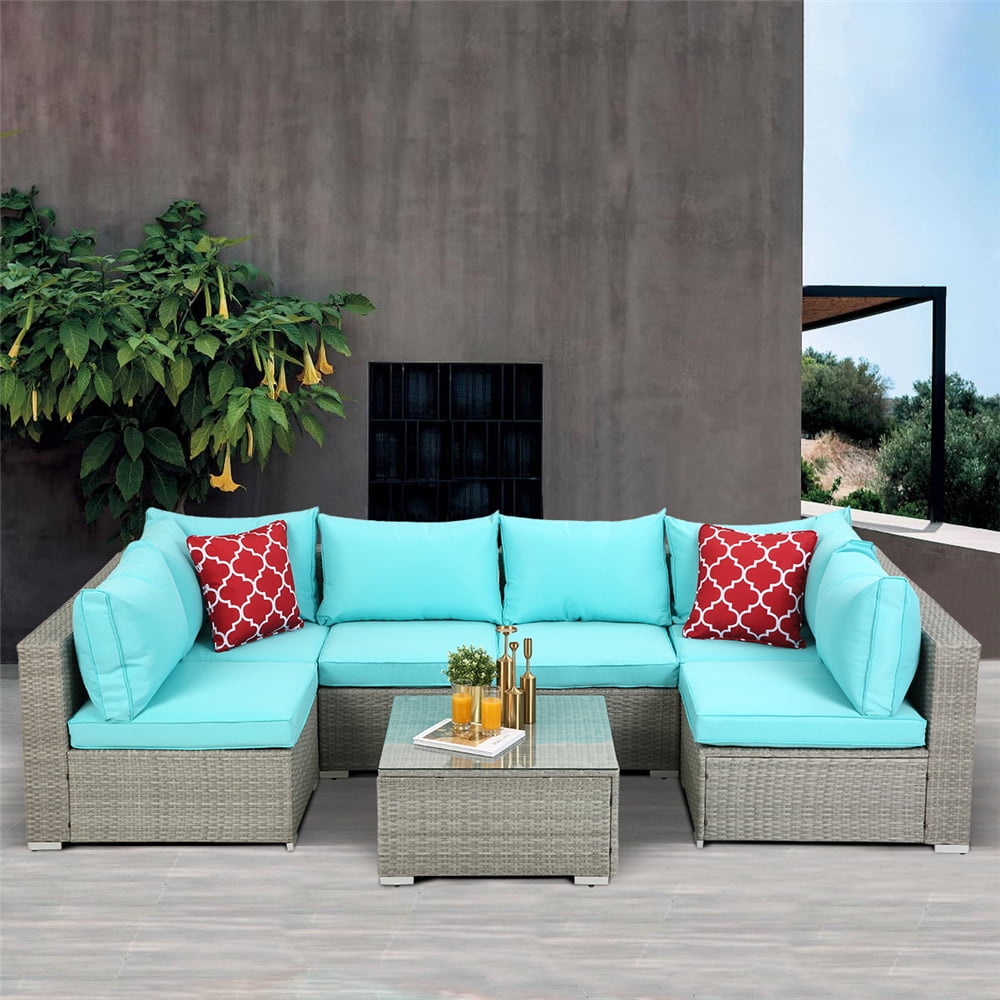 Patio Furniture Set Clearance, 7 Piece Patio Furniture Sets with 6