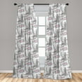thumbnail image 5 of Ambesonne London Curtains, Famous Big Ben Sketchy, Pair of 28"x63", Multicolor, 5 of 5