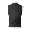 thumbnail image 4 of VBTAPA Men's Double-Breasted Suit Vest Business Casual Tops Herringbone Pattern Waistcoat for Wedding Tuxedos Black M, 4 of 7