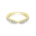 thumbnail image 3 of 1/2 Carat Round Cut Lab Created Moissanite Diamond 2.3MM Width Half Eternity Wedding Band Ring In 14K Yellow Gold Over Sterling Silver(G-H Color,VVS1 Clarity,0.50 Cttw)-4.5, 3 of 7