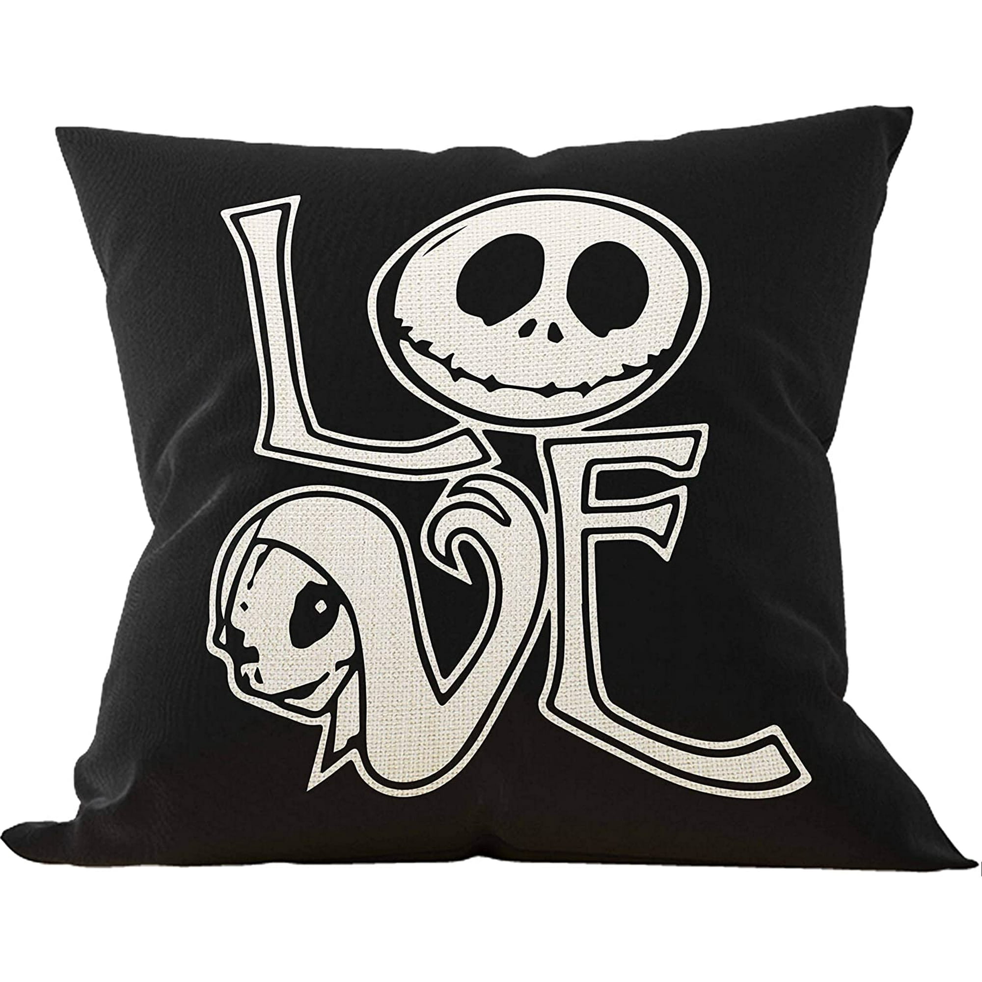 IGUOHAO The Nightmare Before Christmas Jack Skellington and Sally Pillow Case Gift for Couples Long Distance Relationship Gifts 18 x 18 Inch Black Cushion Cover for Sofa Couch Bed Walmart