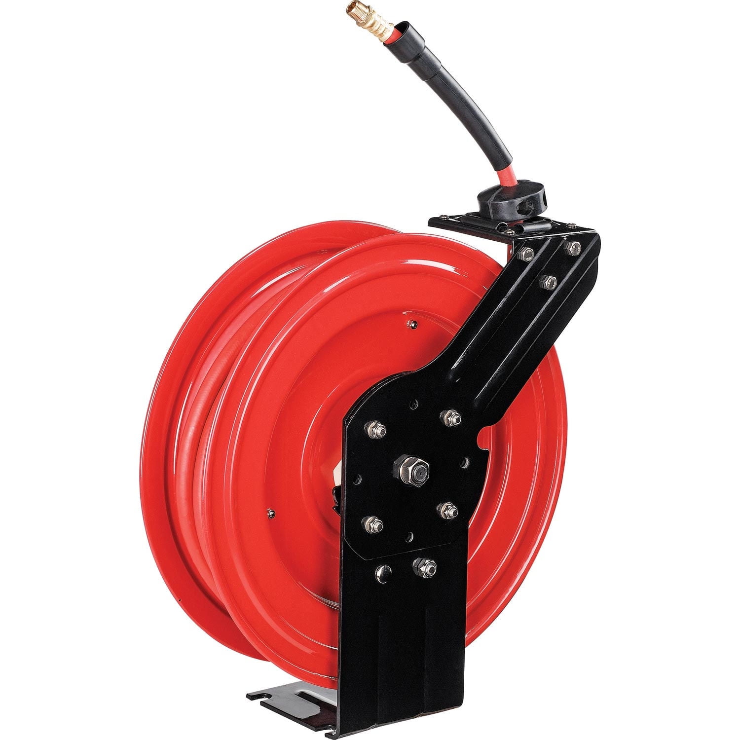 Global Industrial Spring Retractable Steel Hose Reel w/ 3/8"" x 50'L Hose 300 PS