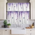 thumbnail image 4 of 3 Piece Kitchen Curtains and Valances Set Wisteria Cafe Curtains 36 Inch Length Purple Flowers Butterflies Vintage Spring Valance & Tier Curtain for Living Room Bedroom Small Window 54"x18"+27"x36"*2, 4 of 6