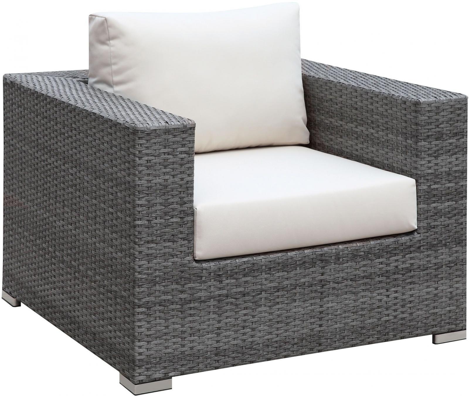 Patio Lounge Chairs W/ 2 Ottomans and End Table Set Furniture of America Somani - image 2 of 4