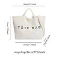 thumbnail image 3 of Uobin Corduroy Tote With Embroidered Letter Design Casual Shoulder Handbag For Daily Use, 3 of 4