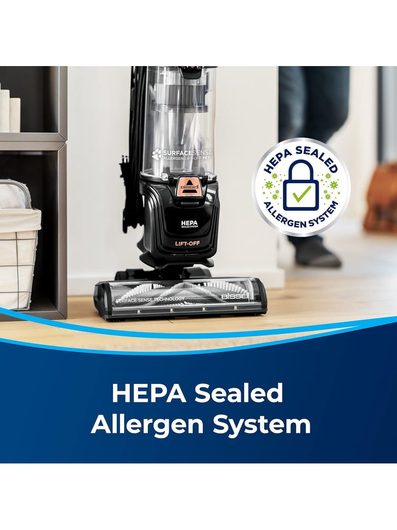 BISSELL, SurfaceSense Allergen Lift-Off Pet Vacuum, 3415, Black
