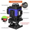 thumbnail image 2 of Blue 16-Line LCD Level with Complete Accessories Kit - Includes 2 Rechargeable Batteries, Charger, Base, Lifting Platform, Iron Plate, Wall Bracket, Remote Control, Adapter, Manual & Carrying Case -, 2 of 6