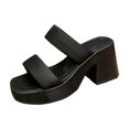 thumbnail image 2 of OKBOP Slide Wedge Sandals for Women Open Toe Heeled Sandals Travel Casual Thick Sole Shoes Decorations, 2 of 8