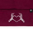 thumbnail image 2 of Dalix Heart of Bones Embroidered Beanie Hat Knit Cap Cold Weather Womens in Maroon, 2 of 5