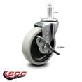 thumbnail image 2 of 4 Inch Thermoplastic Rubber Wheel 3/8 Inch Threaded Stem Caster with Brake SCC, 2 of 2