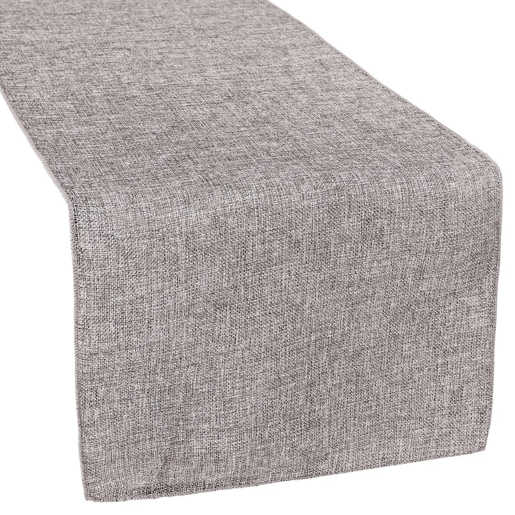 1 Pc, Faux Burlap Table Runner Gray For Wedding & Event Decor