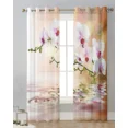 thumbnail image 6 of Water Orchid Flower Plant Chiffon Sheer Curtains for Living Room Bedroom Home ration Window Voiles Tulle Drapes Curtain, 6 of 7