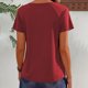 thumbnail image 5 of Tops de Manga Corta para las Mujeres Suelto Ajuste a Damas Rayas Impreso Botón Cuello Redondo Top Moda Casual, 5 of 9
