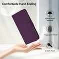 thumbnail image 6 of Wallet Case Compatible for iPhone 15 Plus, PU Leather Magnetic Closure Protective Flip Folio Case with 3 Card Holder and Wrist Strap Cover Women Men,Violet,For iPhone 15 Plus, 6 of 7