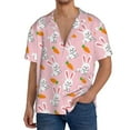 thumbnail image 3 of Wukai Rabbit And Carrot Men's Casual Short-Sleeve Button Down Shirt - Lightweight Summer Dress Shirt for Daily Wear-, 3 of 7