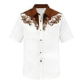 thumbnail image 4 of CONZONE Mens Buttons Down Shirts Short Sleeve Shirts for Men Trendy Western Cowboy Graphic Lapel Soft Lightweight Tops, 4 of 4
