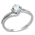 thumbnail image 5 of TS141 - Rhodium 925 Sterling Silver Ring with AAA Grade CZ  in Clear, 5 of 5