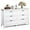 White, variant on SAZYY Dresser, Retro Chest of Drawers with Metal Handle, Double Wood Dresser for Bedroom, Living Room, Large Storage Cabinet, 14.2"D x 21.3"W x 32.8"H (4 Drawers) Brown