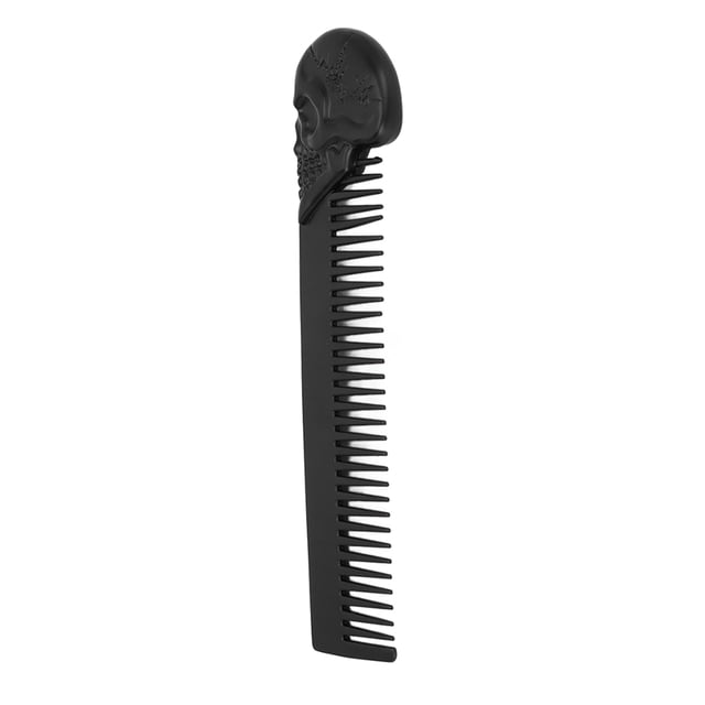 Stainless Steel Beard Comb Skull Shaped Handle Styling Tool Home Salon Men Mustache Hair Comb