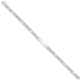 thumbnail image 2 of Sterling Silver Polished Engraveable Figaro Link ID Bracelet 8.5 Inch "Bracelets, 2 of 3