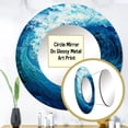 thumbnail image 3 of Designart "Vortex Of Tidal Twist Waves" Abstract Spirals Blue Large Round Mirror - Round Office Mirror Wall Decor - Modern Round Printed Mirror - 23" x 23", 3 of 6