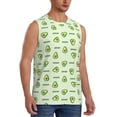 thumbnail image 2 of Bixox Men's Green Avocado Printed Shirt Sleeveless Fitness Tank Top-, 2 of 7