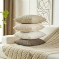thumbnail image 4 of SUSIELADY Throw Pillow Covers 20x20 Set of 4, Super Soft Boho Corduroy Decorative Cushion Cases, Solid Color Plush Texture Pillow Covers for Sofa Couch Chair, Beige Brown, 4 of 9
