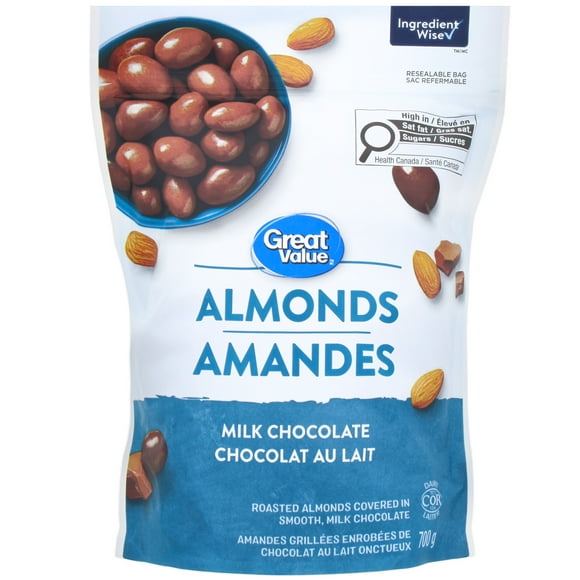 Great Value Milk Chocolate Almonds, 700 g