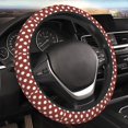 thumbnail image 5 of Susaid Maroon And White Polka Dot Print Elastic Car Steering Wheel Cover, 15 Inches Breathable Vehicle Steer Wheel Protector, Universal for SUV, Truck, 5 of 6