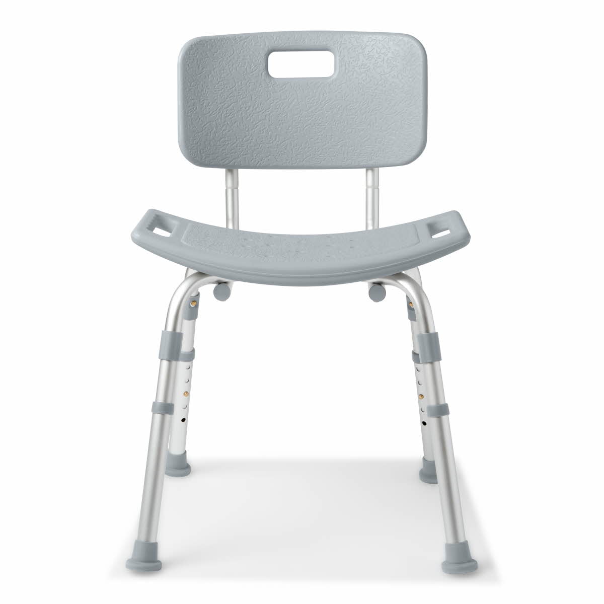 Medline Height Adjustable Bath  Shower Chair with Backrest, Grey, 400 lb Limit