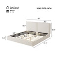 thumbnail image 6 of Christopher Knight Home King Double Pillow Bed Frame, Boucle Headboard Platform Bed, Beige+Cream, 6 of 8