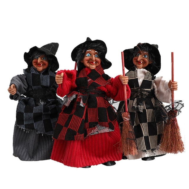 Inteprter de creativa de Halloween, escoba de mago, adorno de regalo, escoba de mago, ligera y aterradora Kits de decoración para fiestas
