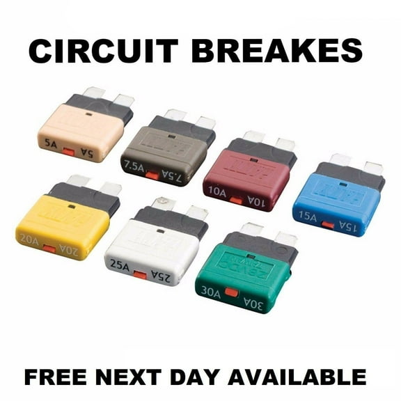 1Pcs Circuit Breaker Blade Fuse 12V 24V Resettable 5-30A Marine Automatic Reset 5A YIWEI