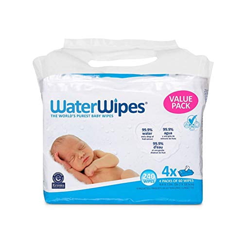 WaterWipes Lingettes pour B b Sensibles 4 Packs de 60 Count 240