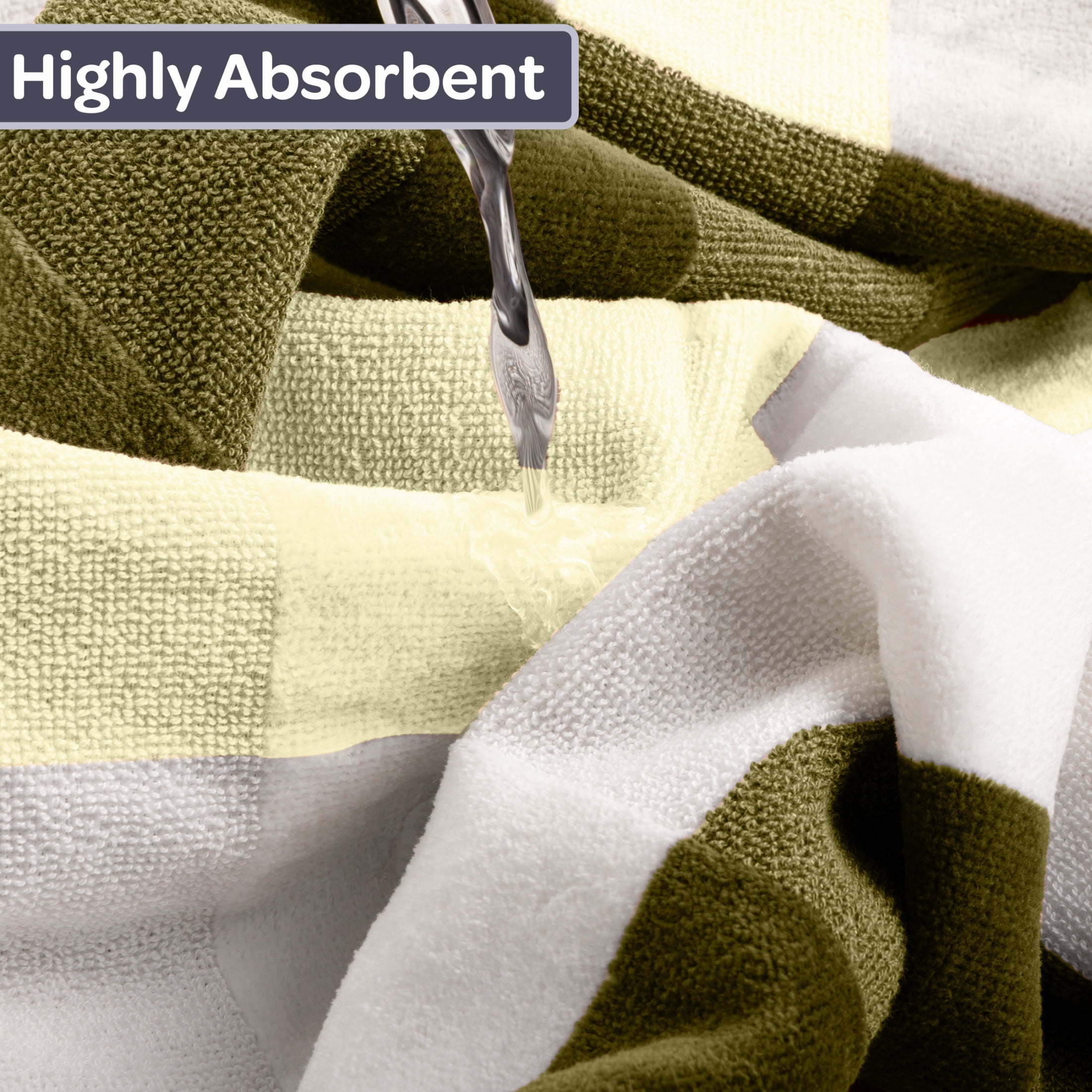 Lavish Home 2PC Cotton Towel Set - 35x70in Extra Large Bath Towels (Green)