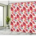 thumbnail image 5 of Ambesonne Flower Shower Curtain, Watercolor Romance Art, 69"Wx84"L, Blue Red, 5 of 5