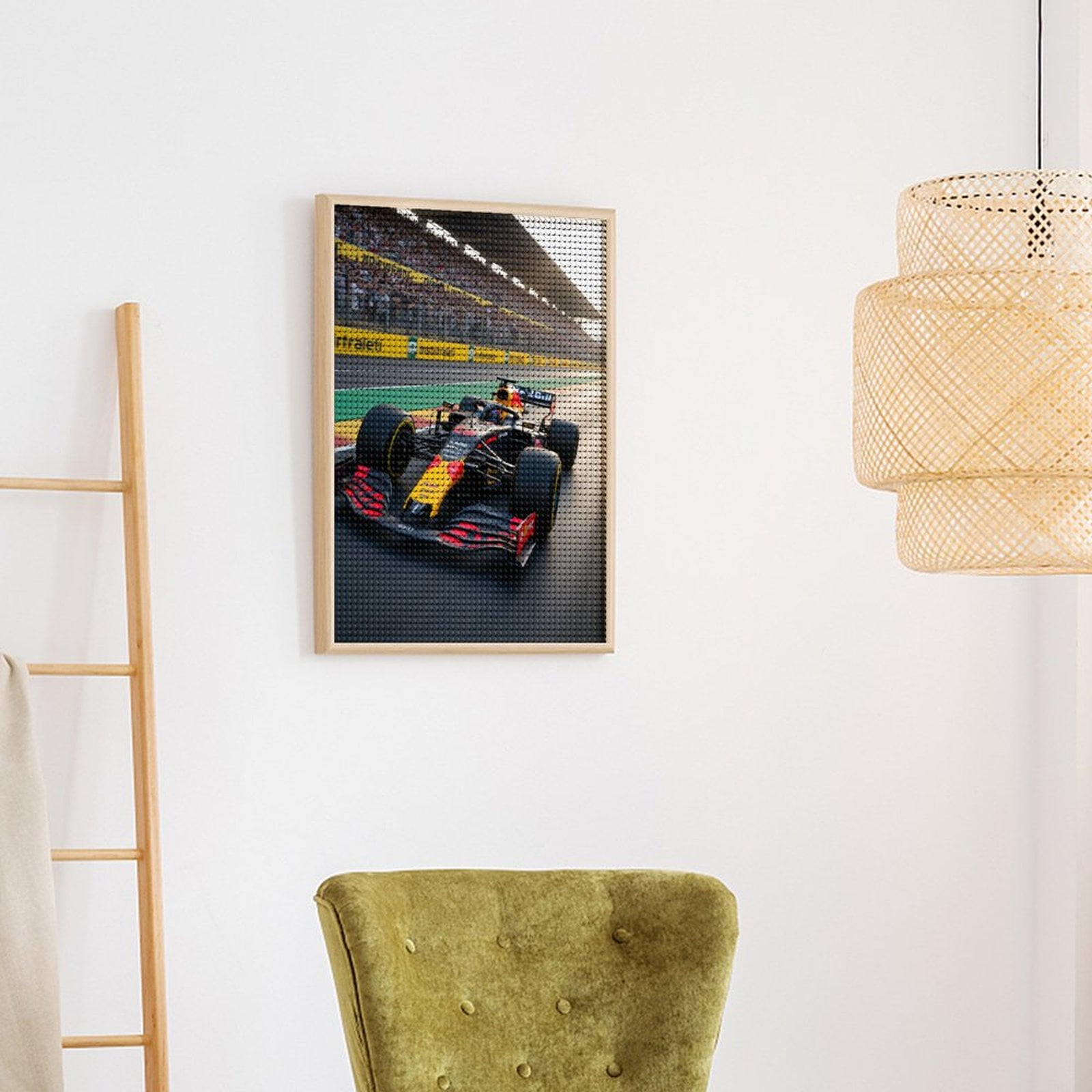 Diamond Art Kit for Adults, Speed Racing Car Track Crowd Diamond Painting for Adults Beginners, 5D DIY Diamond Art Painting Kits, Colorful Diamond Painting Craft for Home Decor 12x16