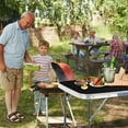 thumbnail image 2 of Ktaxon 2.3' Outdoor Portable Aluminum Camping Picnic Table, Metal Folding Dining Table,  Use for Camping Party Wedding Garden Commercial Entertaining Events, Woodgrain, 2 of 9