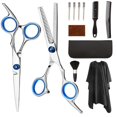 thumbnail image 1 of Juego de tijeras profesionales para cortar el cabello con tijeras de entresacar y kit de peluquería para barbería de 15 piezas., 1 of 5