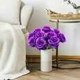 thumbnail image 6 of 10pcs Purple Rose Artificial Flower,Artificial Rose Silk Flower 50cm Fake Rose Blossom Bridal Bouquet for Home Wedding Decor (Purple), 6 of 7