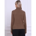 thumbnail image 4 of DARING DIVA Women's Turtleneck Sweater Spring Long Sleeve Ribbed Knit XS Brown, 4 of 6