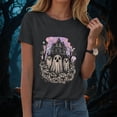 thumbnail image 2 of Women Multicolor Halloween Graphic Print Short Sleeve Crew Neck T-Shirt, Soft Loose Basic Casual Blouse Tops for Daily Autumn Wear and Holiday Party Dressing XL Gray, 2 of 8