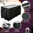 thumbnail image 3 of BlinkLLX 4 Pcs Plastic Table Skirt 29 Inches x 14 ft Disposable Table Skirt for Rectangle Tablecloth Wedding Shower Birthday Party Banquet(Black), 3 of 7