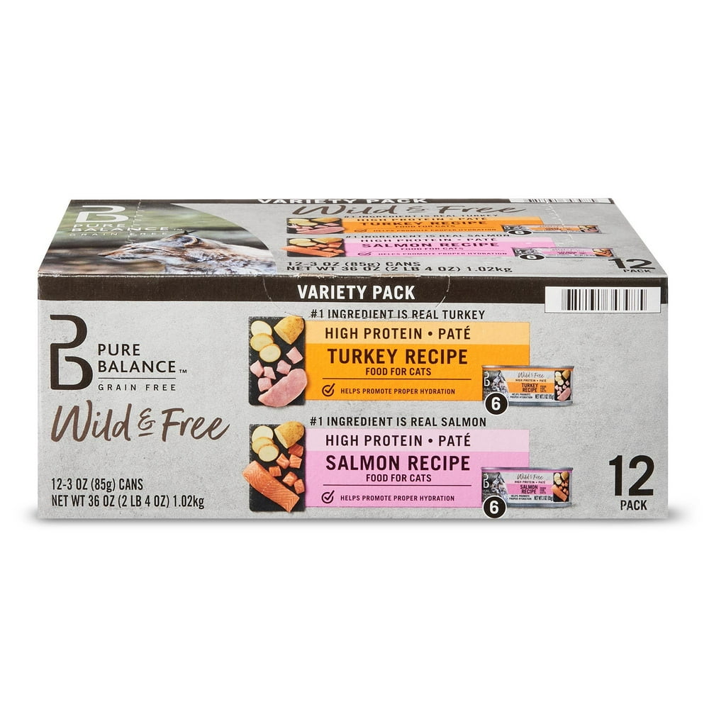 Pure Balance Wild & Free Wet Cat Food Variety Pack, Salmon Recipe